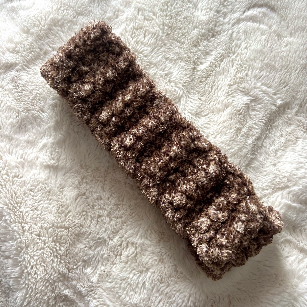 Handmade Brown Fleece Headband, Never Worn